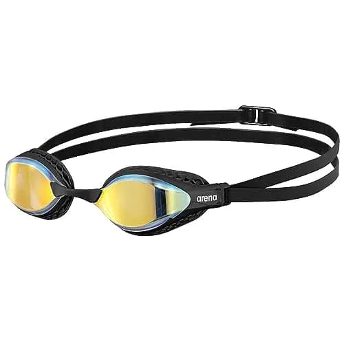 ARENA Unisex Adult Air-Speed Anti-Fog Racing Swim Goggles for Men and Women Special Air Seals Technology Mirror Lens, Yellow Copper/Black | FINA Approved Comfort thumbnail 1