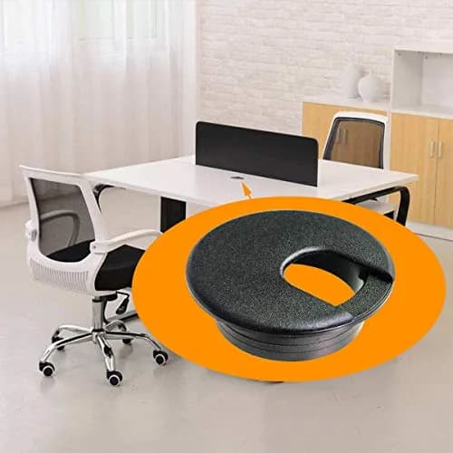TTSAM Black Plastic Desk Grommet Hole Covers for Cable Management | 2 Inch (50.8 mm) Hole Diameter, Pack of 10 thumbnail 6