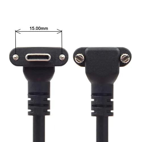 JSER USB 3.1 Type-C Dual Screw Locking Data Cable 3.0M | 90° Angled Connector for Camera thumbnail 5