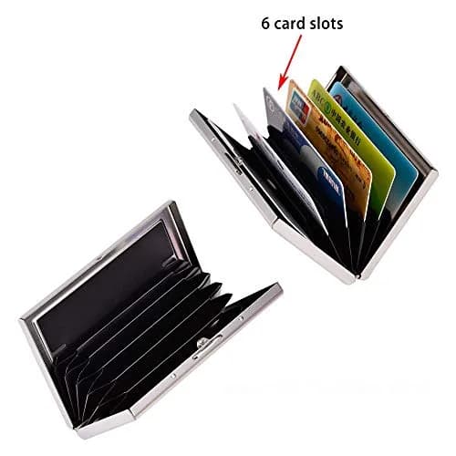 OFIXO Credit Card Holder Protector Stainless Steel Slim Wallet for Women or Men | RFID Blocking & Ultra Slim (9.5 x 6.5 x 1.2 cm) thumbnail 11