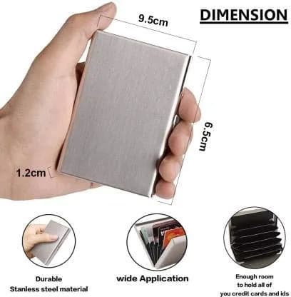 OFIXO Credit Card Holder Protector Stainless Steel Slim Wallet for Women or Men | RFID Blocking & Ultra Slim (9.5 x 6.5 x 1.2 cm) thumbnail 5
