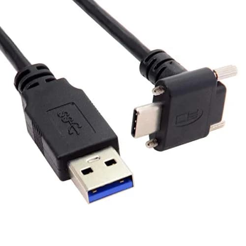 JSER USB 3.1 Type-C Dual Screw Locking Data Cable 1.2m | 90° Up/Down Angled Connector for Camera thumbnail 8