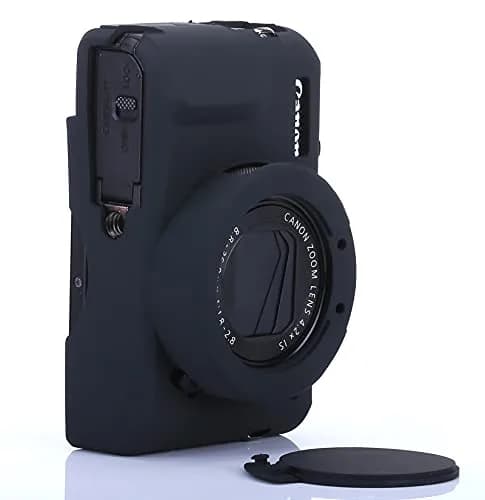 Yisau Silicone Camera Case for Canon PowerShot G7X Mark II & G7X | Black (1.44 oz) thumbnail 6