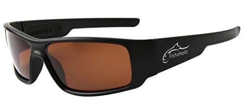 Fishoholic Polarized Fishing Sunglasses with Amber Lens & Matte Black Frame | UV400 Protection, 120mm Arm thumbnail 9