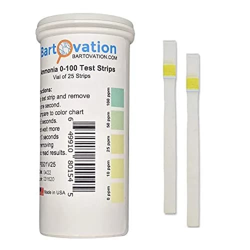 Bartovation Ammonia Test Strips 0-100 ppm Vial of 25 Strips | Industrial Water Quality Testing thumbnail 1