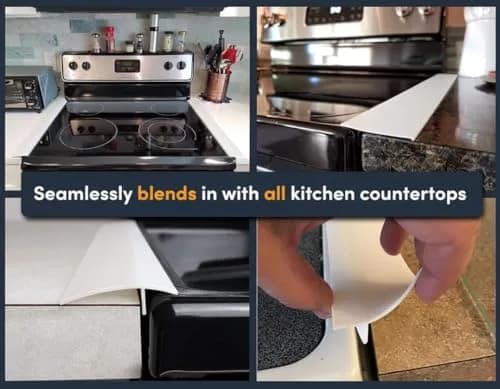Linda's Essentials Silicone Stove Gap Covers (2-Pack, 63.5cm / 25 Inches, White) | Seals Gaps Between Stovetop and Counter thumbnail 7