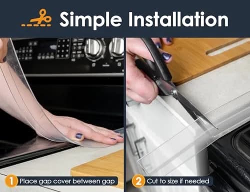 Linda's Essentials Silicone Stove Gap Covers 21 Inches Clear (2-Pack) | Seals Gaps Between Stovetop and Counter thumbnail 7