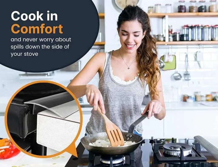 Linda's Essentials Silicone Stove Gap Covers 21 Inches Clear (2-Pack) | Seals Gaps Between Stovetop and Counter thumbnail 3