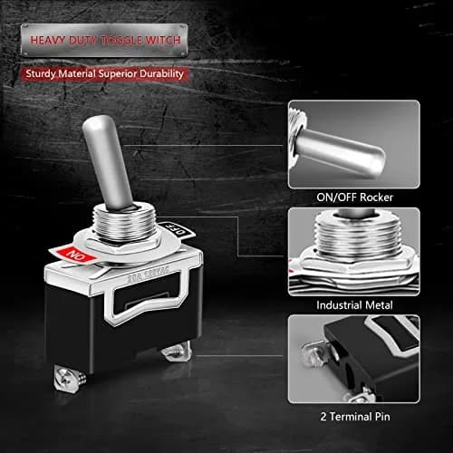 COROTC 125V 8 Pack Toggle Switches | Waterproof 20A Heavy Duty SPST thumbnail 5