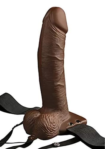 Pipedream Products Fetish Fantasy Series 8" Hollow Rechargeable Strap-on with Remote, Brown thumbnail 3