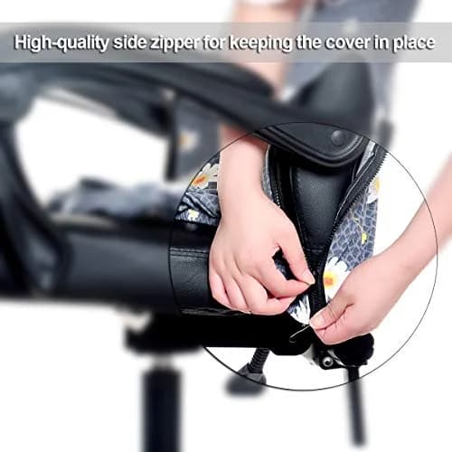 WOMACO Printed Office Chair Covers, Stretch Computer Chair Cover Medium | Modern Floral Style thumbnail 5