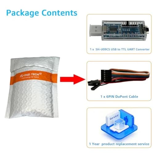 DSD TECH SH-U09C5 USB to TTL UART Converter Cable with FTDI Chip Support 5V 3.3V 2.5V 1.8V TTL (1.5 inch length) thumbnail 7