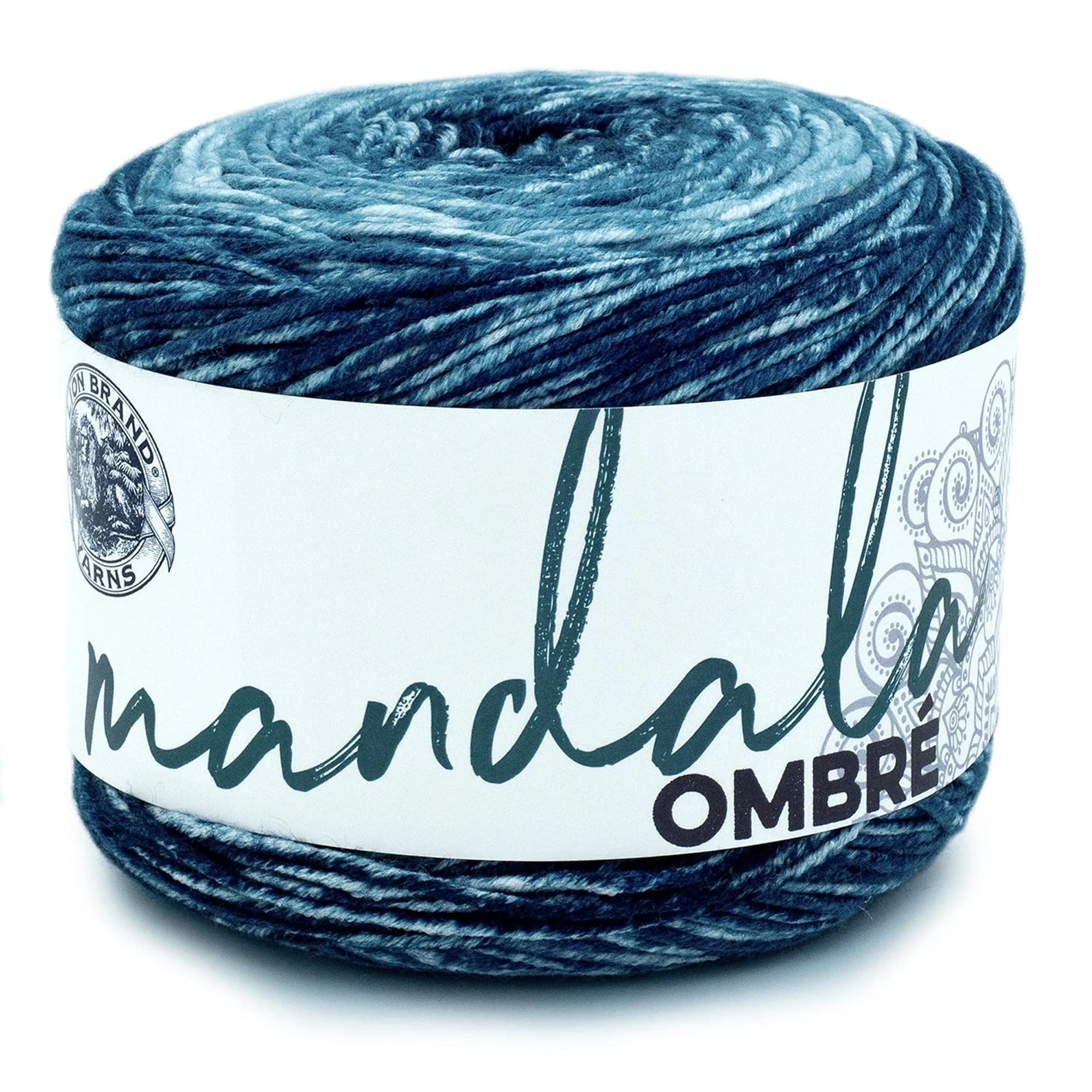 Lion Brand Yarn Mandala Ombré Yarn Harmony Blue Multicolor 315m (344 Yd) | Crochet & Knit Worsted Weight - main product image