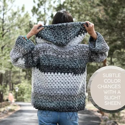 Lion Brand Yarn Mandala Ombré Yarn Harmony Blue Multicolor 315m (344 Yd) | Crochet & Knit Worsted Weight thumbnail 3