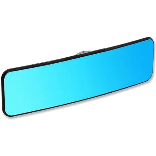 SkycropHD Blue Anti Glare Wide Angle Car Rearview Mirror 29.5cm (11.6'') | Reduces Blind Spots & Headlight Glare thumbnail 1