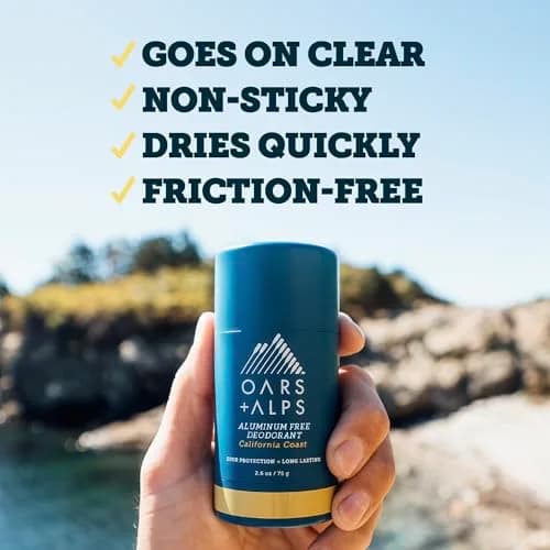 Oars + Alps Aluminum Free Deodorant Stick for Men & Women, California Coast Scent, 74g (2.6oz) | Odor Absorbing & Clear Formula thumbnail 7