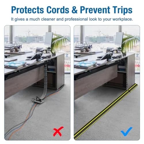 Eapele Heavy Duty PVC Floor Cable Protector Cord Cover 3.73 m (4 ft) | Prevents Trip Hazards thumbnail 8