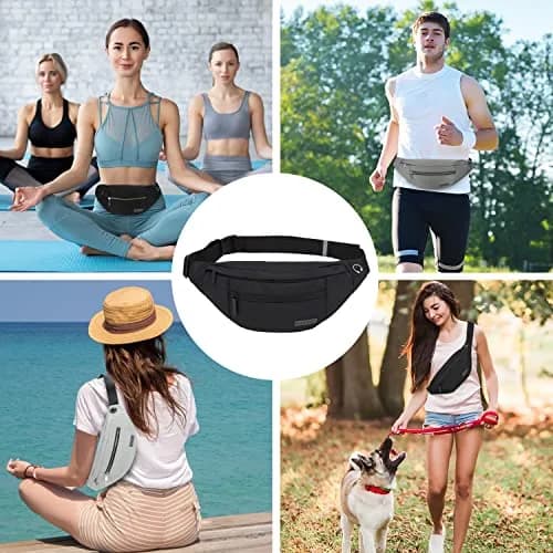 MAXTOP Large Fanny Pack for Women Men Crossbody Bag with 4-Zipper Pockets | Hands-Free, Adjustable Waist, Water-Resistant thumbnail 5
