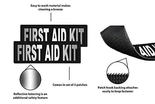 Dogline First Aid Kit Vest Patches 1" x 2.75" (2-Pack) | Reflective & Weather-Resistant ID for Working Dogs thumbnail 2