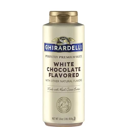 Ghirardelli White Chocolate Flavored Sauce Squeeze Bottle 473ml (16 oz) | USA Import for White Mochas & Lattes thumbnail 1