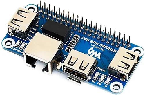 Waveshare Ethernet/USB HUB HAT for Raspberry Pi 5/4B/3B+/Zero 2W with 3x USB 2.0/1.1 Ports & RJ45 10/100M Ethernet Port | Expansion Board thumbnail 3