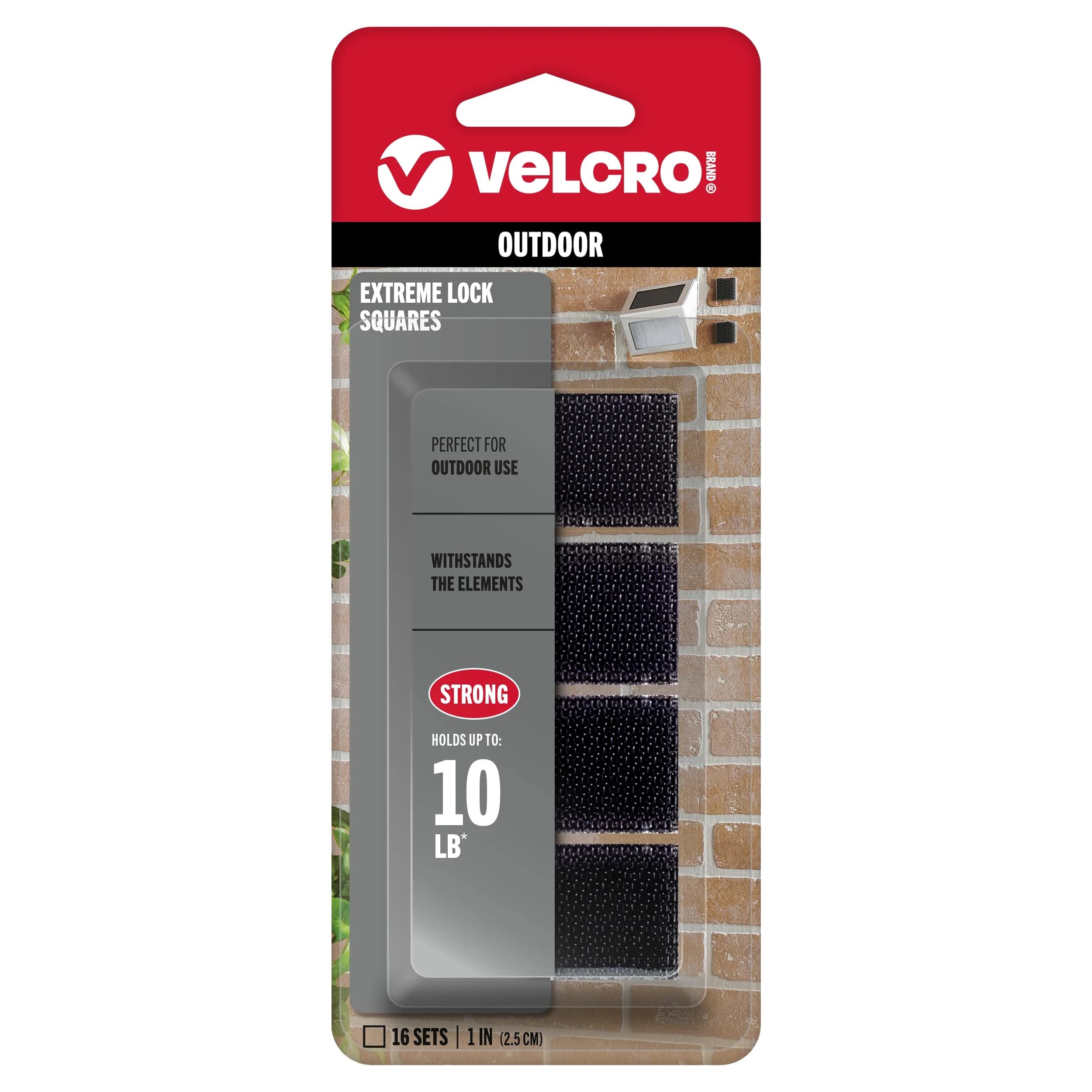 VELCRO Brand Extreme Lock Mounting Strips, Black, 3in x 1in, 4 Sets | Heavy Duty, Water & UV Resistant Mounting Solution — 1 inch Squares, 16Pk / Heavy Duty
