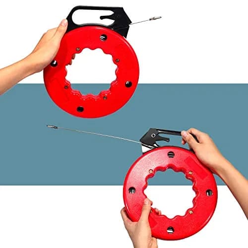 WXTOOLS 100 FT Fish Tape for Electric or Wire Puller Men Gift | Heavy-Duty Steel Reel for Conduit & Drywall thumbnail 2