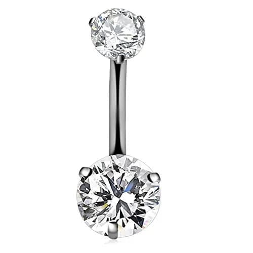 CIZME G23 Solid Titanium Belly Button Rings 14G | Hypoallergenic 10mm Bar for Sensitive Skin thumbnail 1
