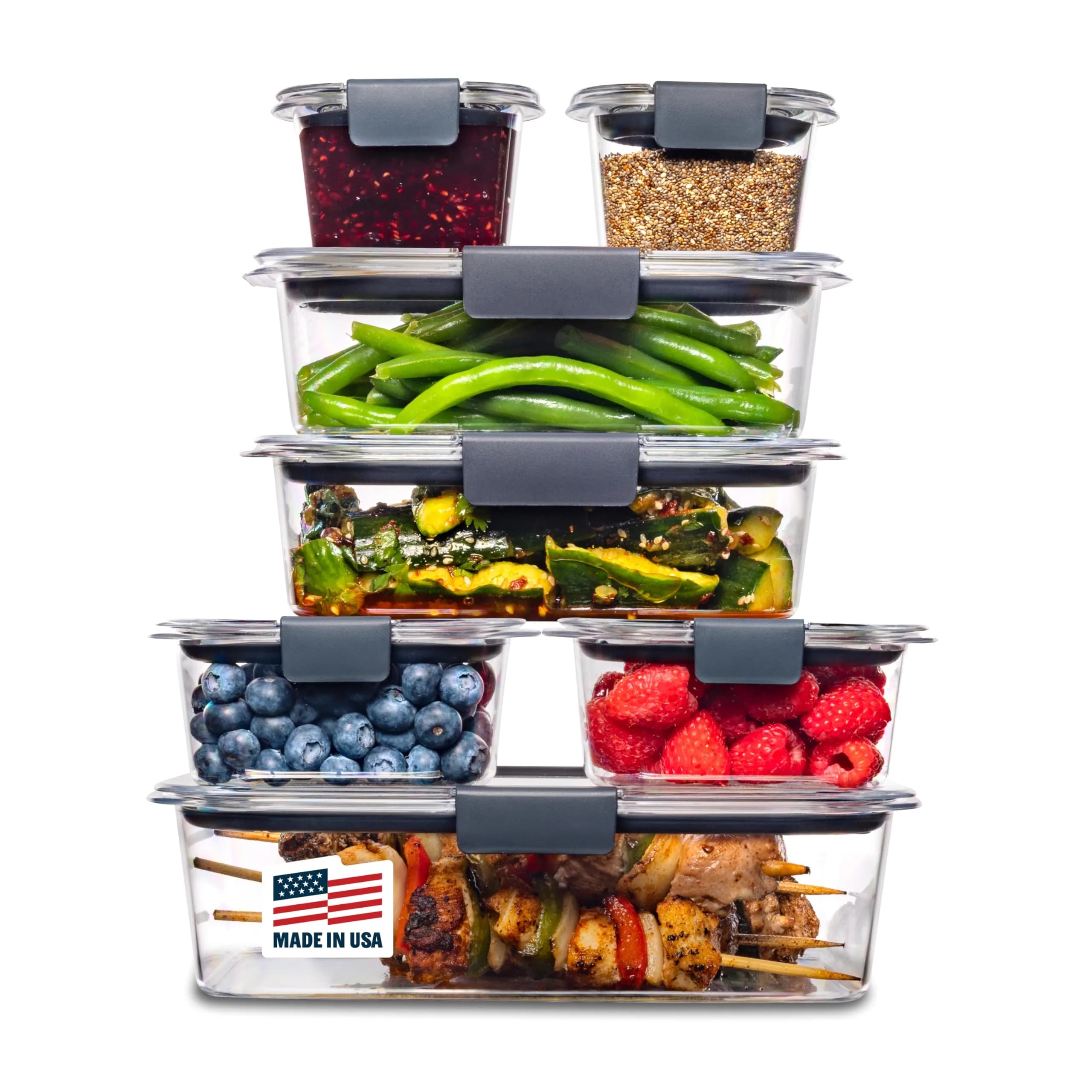 Rubbermaid Brilliance Food Storage Containers 14 Piece Set | Airtight & Leak-Proof Plastic Containers with Lids - main product image