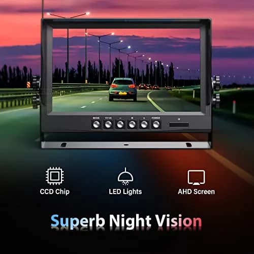 eRapta 1080P Wired Vehicle Safety Camera System Kit, 9" HD DVR Monitor | IP69K Waterproof, 4 HD Cameras, Night Vision, 12-36V thumbnail 4