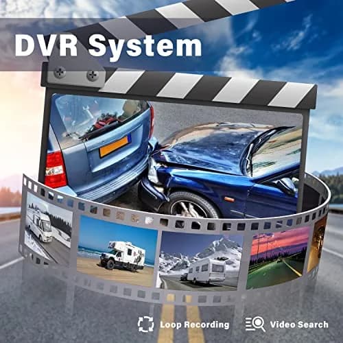 eRapta 1080P Wired Vehicle Safety Camera System Kit, 9" HD DVR Monitor | IP69K Waterproof, 4 HD Cameras, Night Vision, 12-36V thumbnail 3