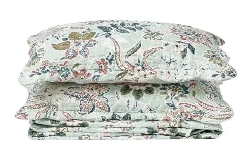Brilliant Sunshine Green Bedding Set Full/Queen | Vintage Floral Design, All Seasons, Microfiber thumbnail 9