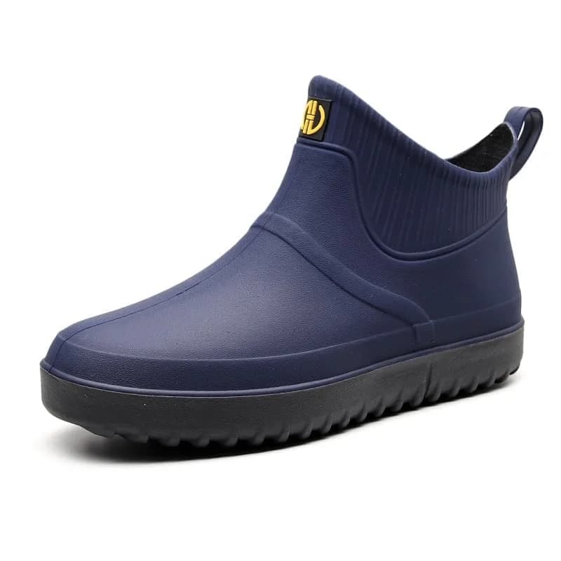 jessie Men's Blue Slip-On Waterproof Ankle Rain Boots Size 8.5 (US) | Non-Slip Rubber Work Footwear thumbnail 5