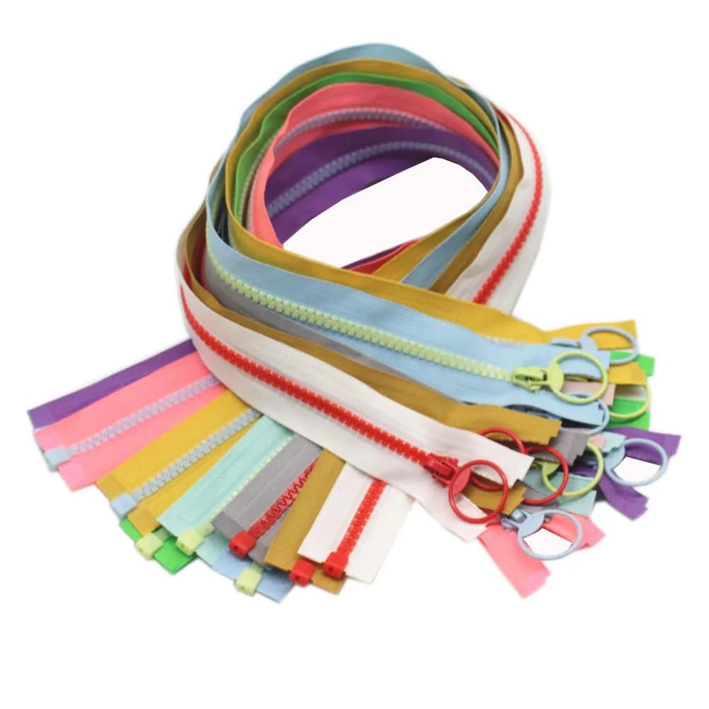 YaHoGa 10PCS 20 Inch #5 Separating Jacket Zippers for Sewing Coats | Plastic, Left-Handed, 10 Colors