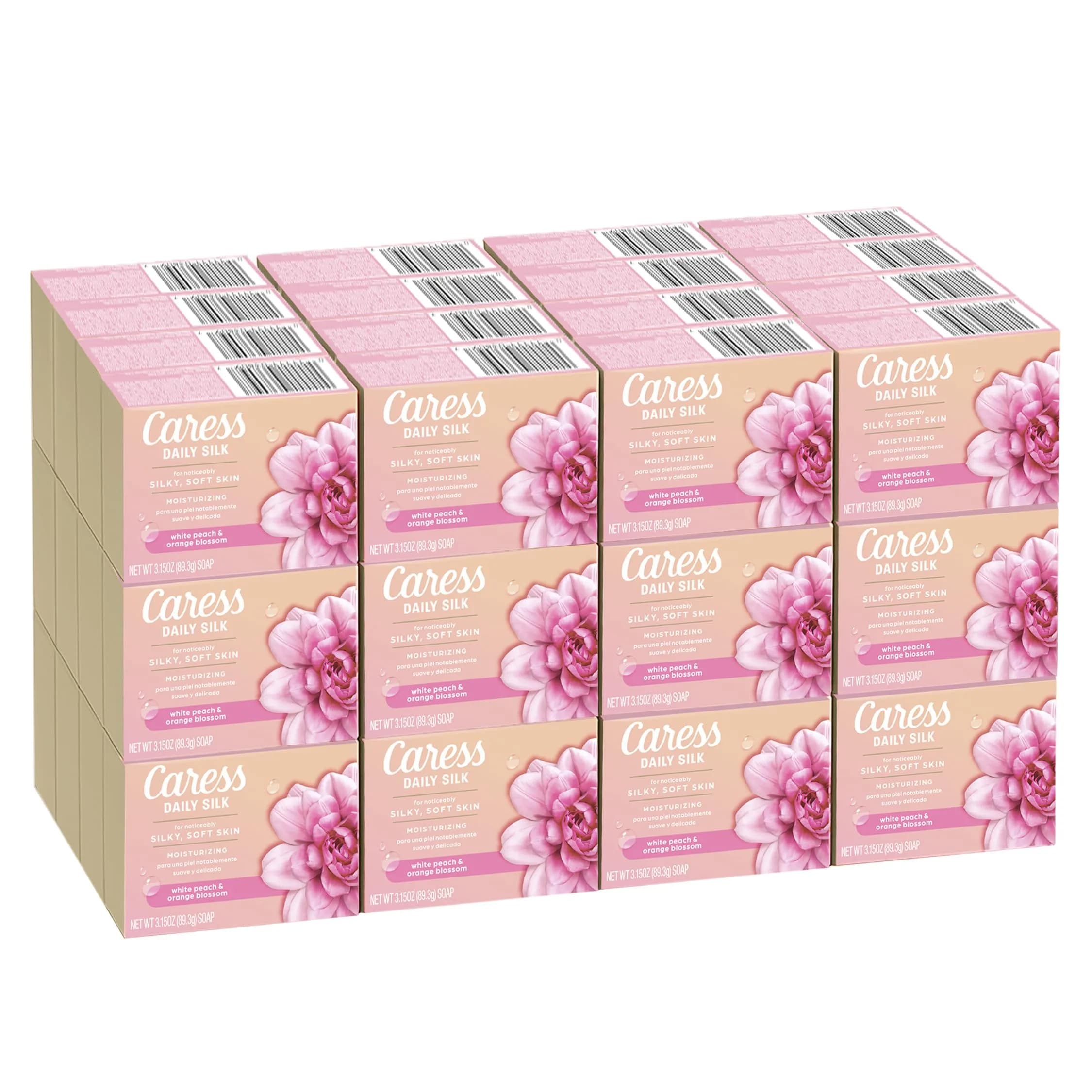 Caress Moisturizing Body Soap for Women, Silky Soft Skin, 3.15 oz, 48 Bars | Long-lasting Fragrance & Nourishment
