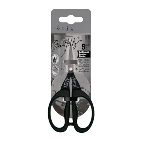 Tonic Studios Tim Holtz Left Handed Scissors 5 Inch Mini Snips with Micro Serrated Blade | Precision Crafting Tool thumbnail 1