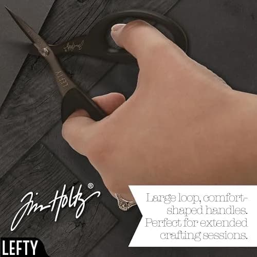 Tonic Studios Tim Holtz Left Handed Scissors 5 Inch Mini Snips with Micro Serrated Blade | Precision Crafting Tool thumbnail 7