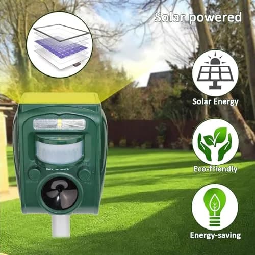 Broox Solar Animal Repellent Ultrasonic Pest Repeller with Motion Detection & LED Flashing Light | 11.5cm (4.5in) Width thumbnail 3