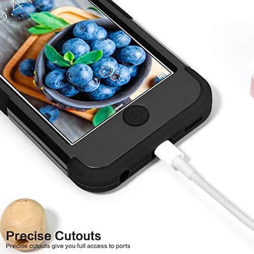 IDweel Black Hybrid Case with 2 Screen Protectors for iPod Touch 7th/6th/5th Gen | Heavy Duty Protection thumbnail 8