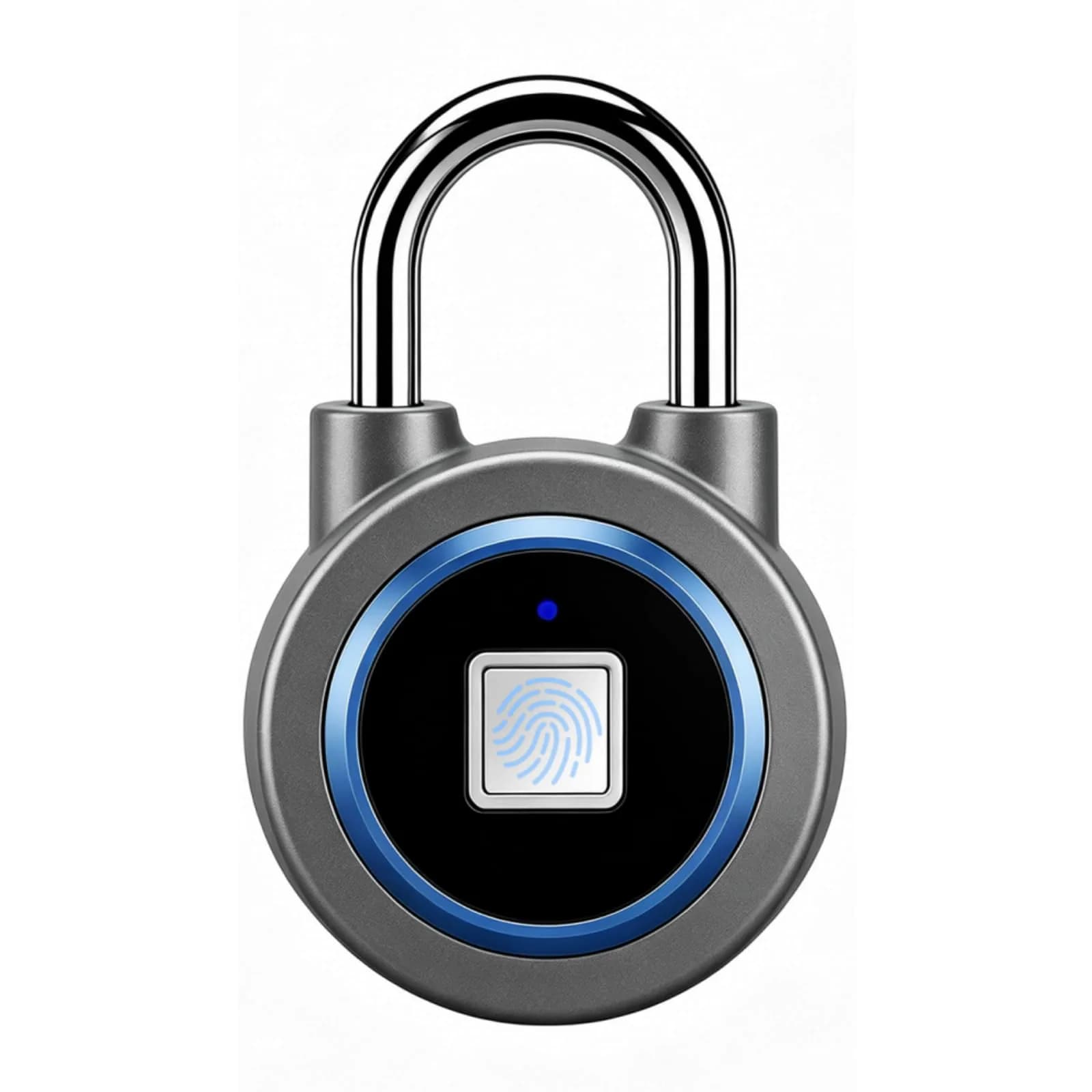 MEGAFEIS Biometric Fingerprint Padlock Blue 1.97in (5cm) Shackle | Bluetooth App Control - main product image