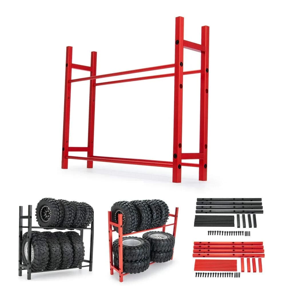 Benedict Harry RC Car Alloy Tire Rack/Wheel Rack for 1/10 1.9'' & 2.2'' Rims & Tires, Black - main product image