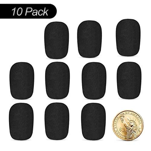 Phinus 10 Pack Lapel Microphone Windscreen Foam Covers 12mm Caliber | Noise Reduction for Headsets thumbnail 6