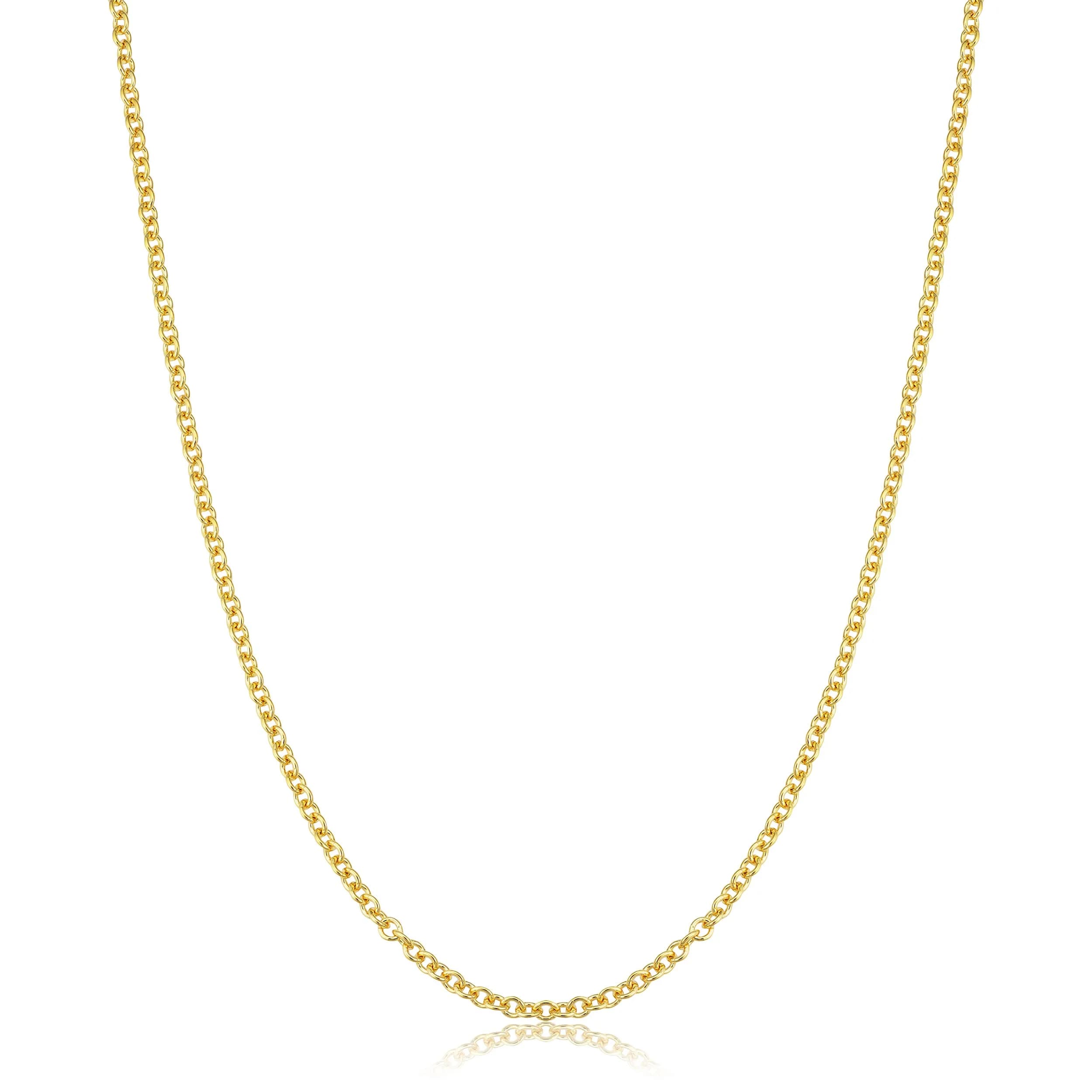 Kooljewelry 14k Gold Filled Cable Chain Necklace 20 inch (50.8 cm) | Elegant Yellow Gold Finish