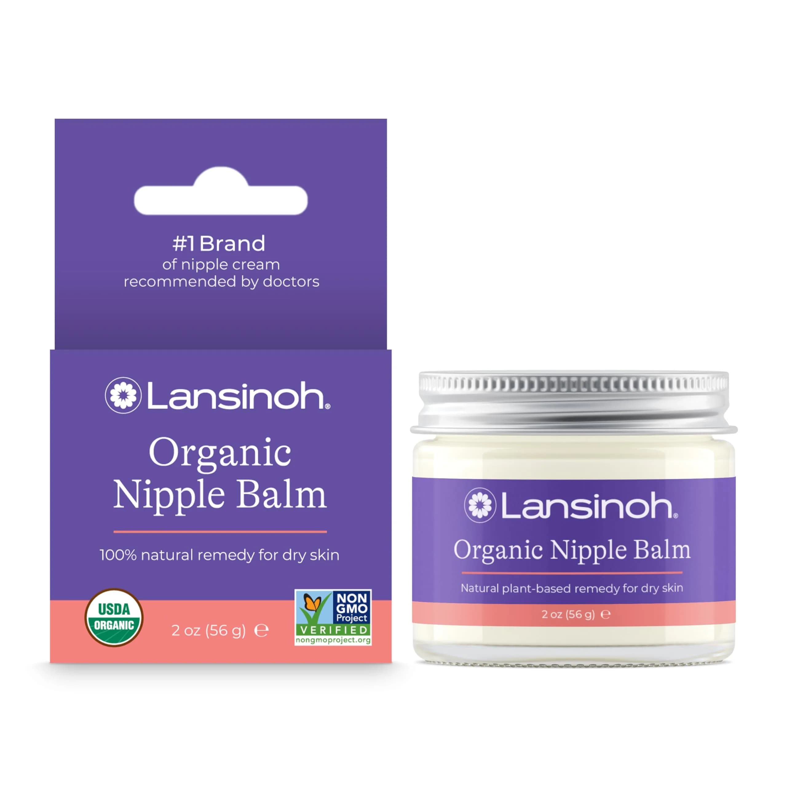 Lansinoh Organic Nipple Butter, 56g (2 oz) | USDA Certified Organic, Safe for Baby, Hypoallergenic - main product image