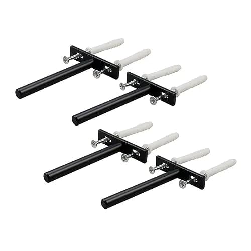 Antrader 4-Inch Concealed Floating Shelf Brackets (100mm Rod, Black) | Heavy Duty Cold Rolled Steel for Raw Wood Shelves thumbnail 1