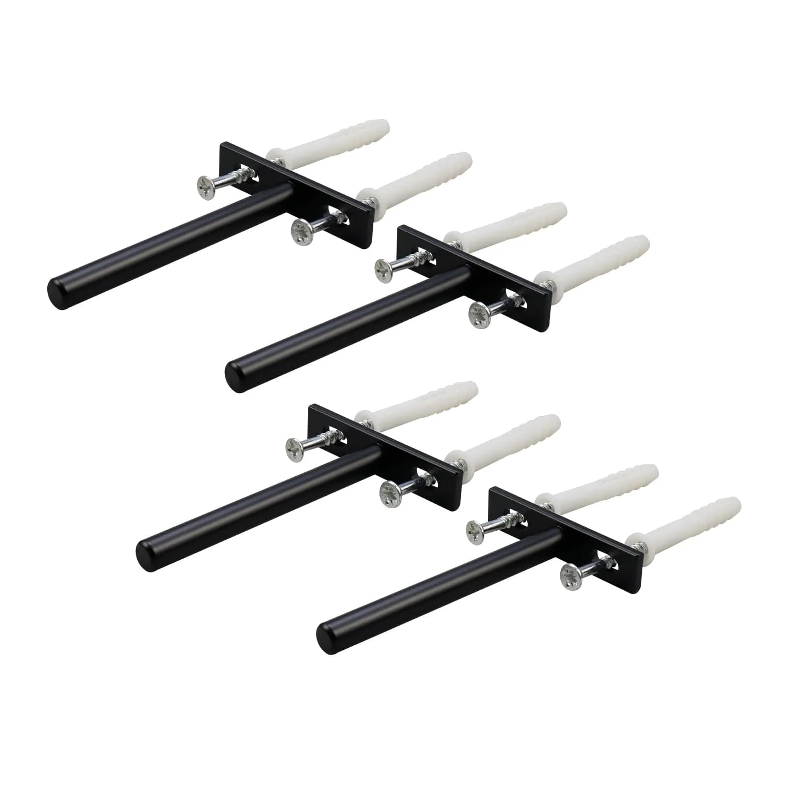 Antrader 4-Inch Concealed Floating Shelf Brackets (100mm Rod, Black) | Heavy Duty Cold Rolled Steel for Raw Wood Shelves - main product image