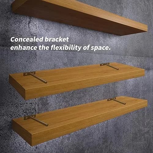 Antrader 4-Inch Concealed Floating Shelf Brackets (100mm Rod, Black) | Heavy Duty Cold Rolled Steel for Raw Wood Shelves thumbnail 2