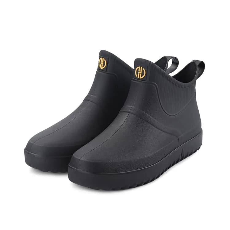 jessie Men Rain Boots Waterproof Slip On Ankle Boots 9 | Non-Slip Rubber Rain Booties thumbnail 5