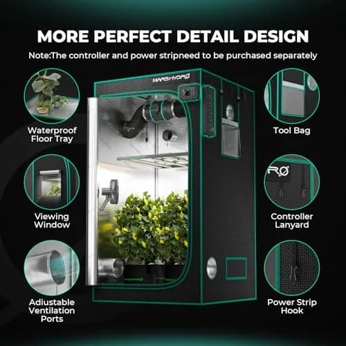 MARS HYDRO 39"x39"x71" Advanced Grow Tent | 10.56 sq ft Indoor Plant Growing Enclosure thumbnail 7