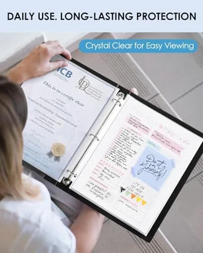 KTRIO Sheet Protectors 8.5 x 11 in (21.59 x 27.94 cm), 50 Pack | Clear Polypropylene for 3 Ring Binders thumbnail 5